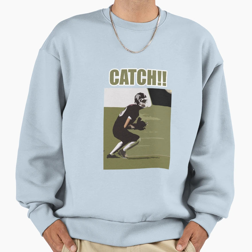 Catch Football Sweatshirt - Minimalist Print for Adults - T-Shirt, Sweatshirt, Hoodie