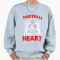 Football Has My Heart Skeleton Sweatshirt - Minimalist Print Men Women - T-Shirt, Sweatshirt, Hoodie