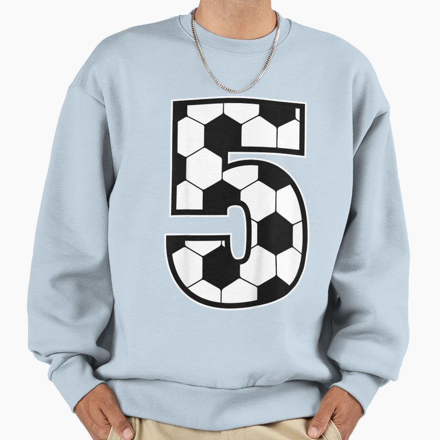 Soccer Birthday 5 Years Old Soccer Sweatshirt - Trendy Graphic for Adults - T-Shirt, Sweatshirt, Hoodie