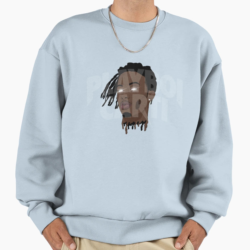 Playboi Carti Glow Eyes Sweatshirt - Streetwear Style Unisex - T-Shirt, Sweatshirt, Hoodie