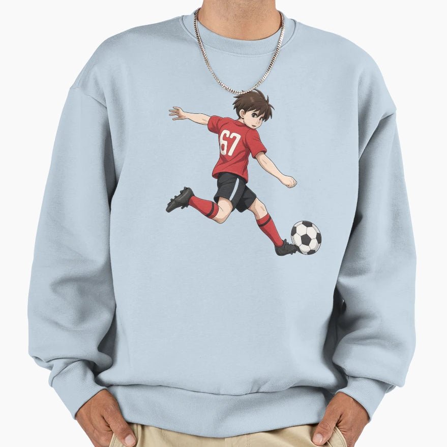 Anime Footballer Powerful Shot 67 Sweatshirt - Graphic Print for Adults - T-Shirt, Sweatshirt, Hoodie