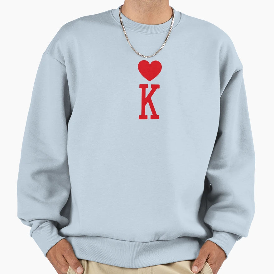 King Hearts Minimal Sweatshirt - Aesthetic Graphic Unisex - T-Shirt, Sweatshirt, Hoodie