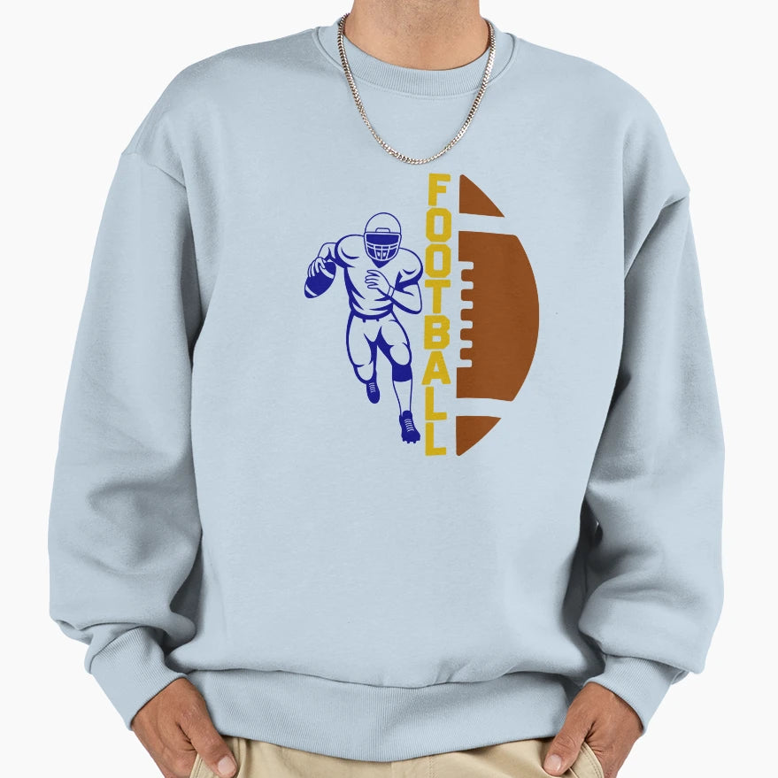 Running Football Player Football And Sweatshirt - Aesthetic Graphic Unisex - T-Shirt, Sweatshirt, Hoodie