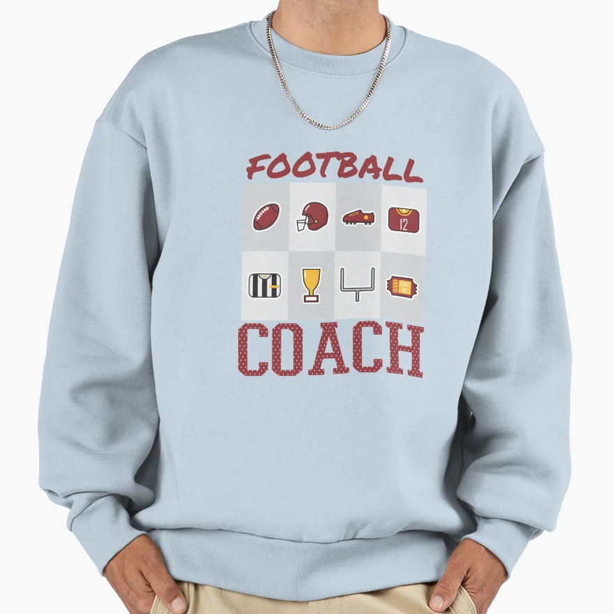 Football Coach Sweatshirt - Custom Art Print Men Women - T-Shirt, Sweatshirt, Hoodie