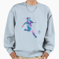 Soccer Player Kick Watercolor Sweatshirt - Fun Novelty Design for Adults - T-Shirt, Sweatshirt, Hoodie