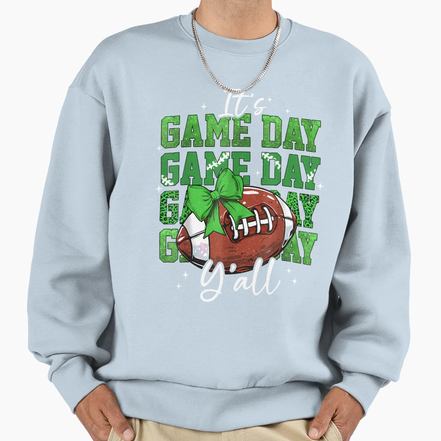 It S Game Day Y All Football Coquette Sweatshirt - Novelty Apparel Unisex - T-Shirt, Sweatshirt, Hoodie