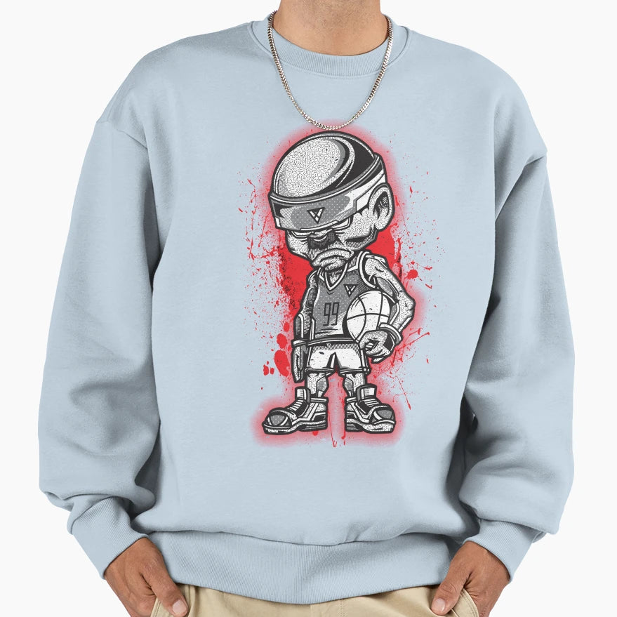 Angry Basketball Grunge Sweatshirt - Novelty Apparel Men Women - T-Shirt, Sweatshirt, Hoodie