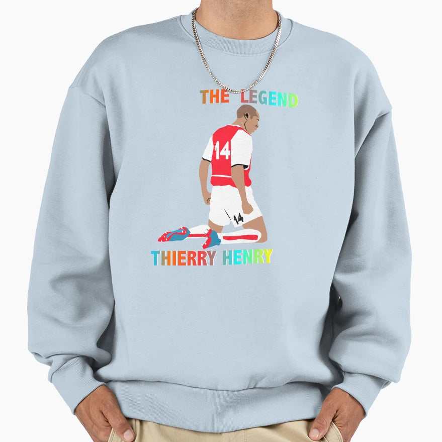 Legend Thierry Henry Illustration Sweatshirt - Fun Novelty Design Unisex - T-Shirt, Sweatshirt, Hoodie