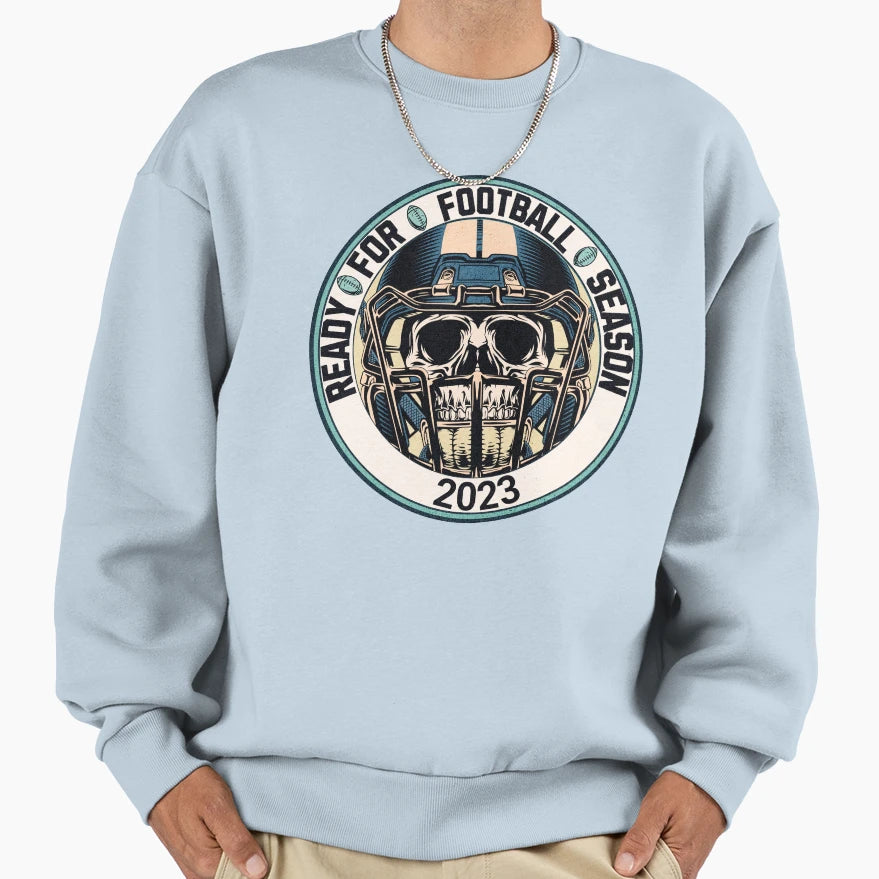 Gridiron Warrior Ready Football Sweatshirt - Aesthetic Graphic Men Women - T-Shirt, Sweatshirt, Hoodie
