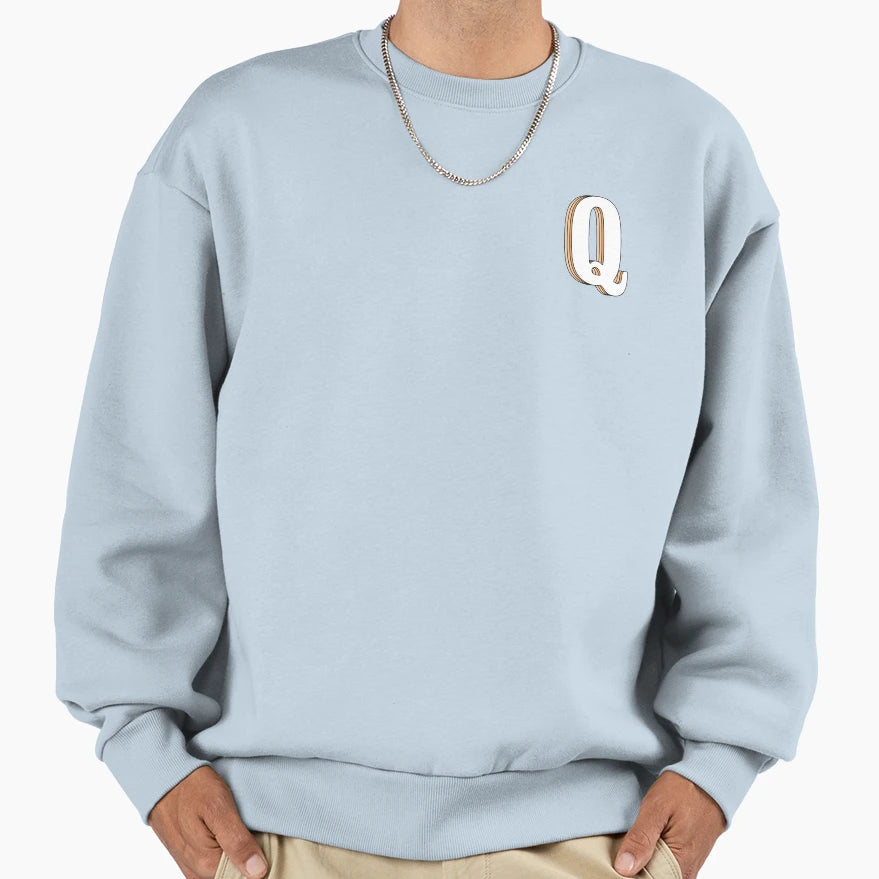 Letter Q Sweatshirt - Casual Everyday Wear Men Women - T-Shirt, Sweatshirt, Hoodie