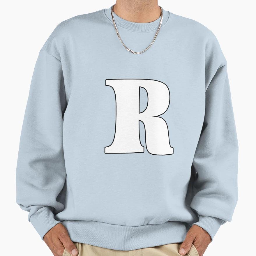 Letter R Monogram Sweatshirt - Trendy Graphic for Adults - T-Shirt, Sweatshirt, Hoodie
