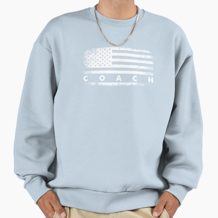Coach American Usa Flag Volleyball Team Sweatshirt - Unique Graphic Unisex - T-Shirt, Sweatshirt, Hoodie