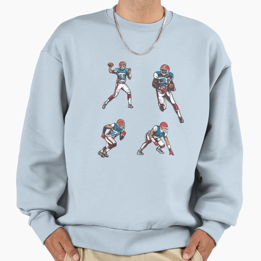 American Football Players Sweatshirt - Aesthetic Graphic for Adults - T-Shirt, Sweatshirt, Hoodie