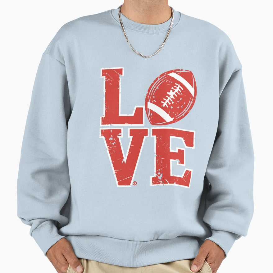 Love American Football Sweatshirt - Casual Everyday Wear for Adults - T-Shirt, Sweatshirt, Hoodie