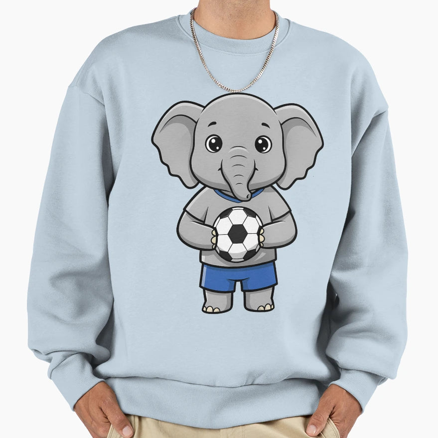 Elephant Soccer Player Ball Sweatshirt - Novelty Apparel Unisex - T-Shirt, Sweatshirt, Hoodie