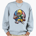 Cartoon Character Playing Sweatshirt - Casual Everyday Wear Men Women - T-Shirt, Sweatshirt, Hoodie