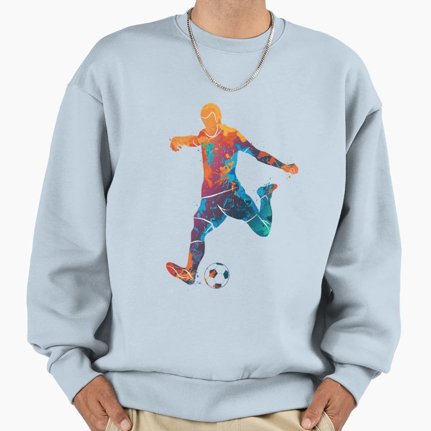 Football Player Sweatshirt - Minimalist Print Men Women - T-Shirt, Sweatshirt, Hoodie