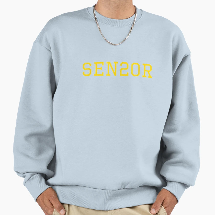 Sen20R Senior 2020 Yellow Text Class Sweatshirt - Novelty Apparel Unisex - T-Shirt, Sweatshirt, Hoodie