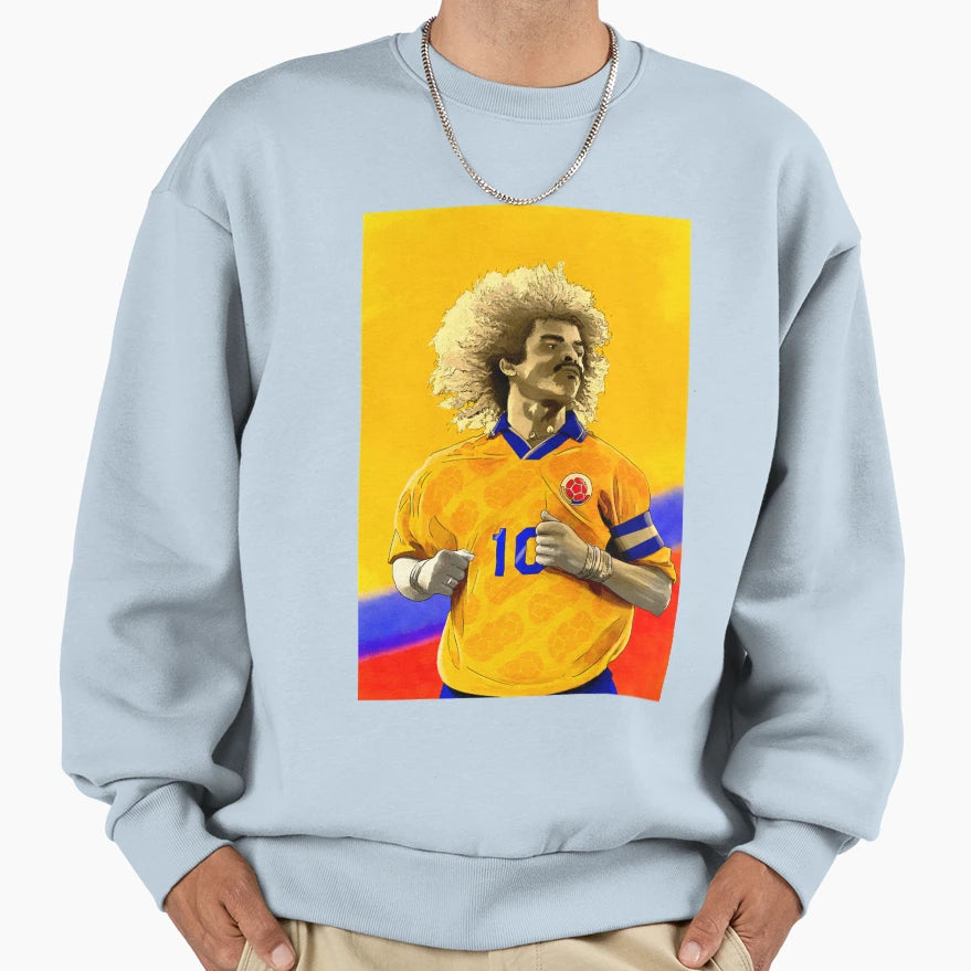 Carlos Valderrama Colombia Sweatshirt - Minimalist Print Men Women - T-Shirt, Sweatshirt, Hoodie