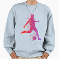 Soccer Player Shoot Sweatshirt - Aesthetic Graphic for Adults - T-Shirt, Sweatshirt, Hoodie