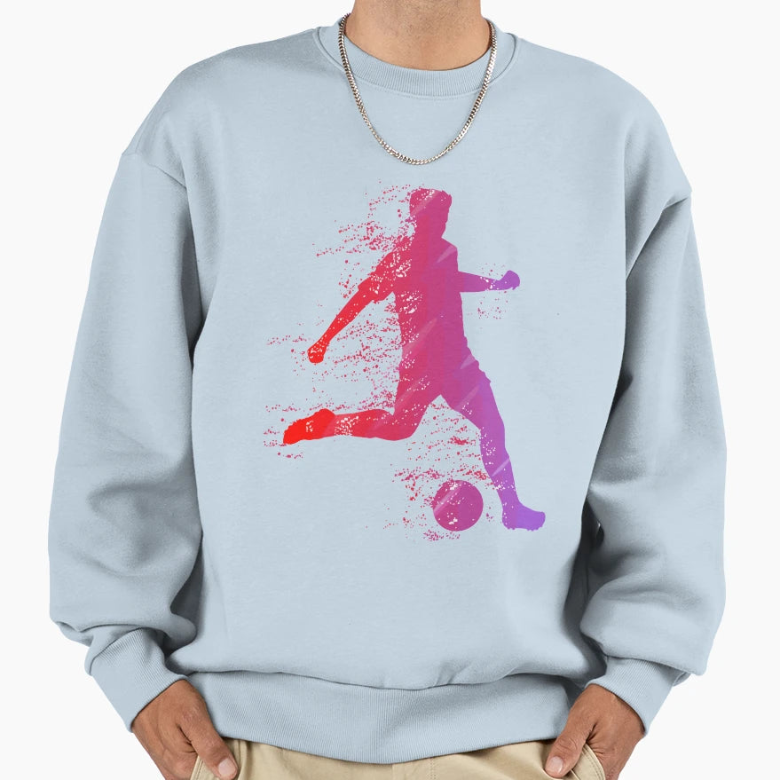 Soccer Player Shoot Sweatshirt - Aesthetic Graphic for Adults - T-Shirt, Sweatshirt, Hoodie