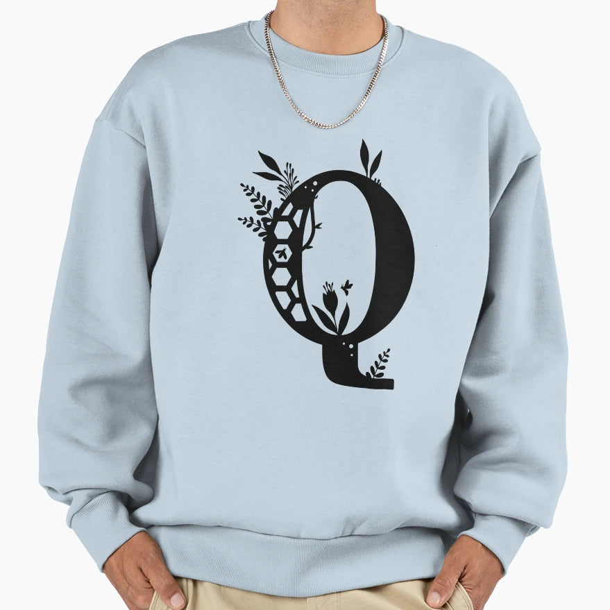 Letter Q Sweatshirt - Trendy Graphic for Adults - T-Shirt, Sweatshirt, Hoodie
