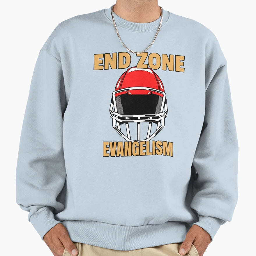 End Zone Evangelism Red Football T-Shirt - Trendy Graphic for Adults - T-Shirt, Sweatshirt, Hoodie