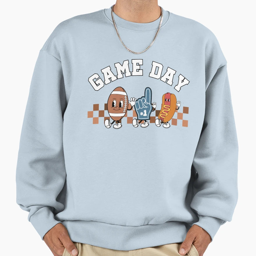 Football Game Day Groovy Sports Fan Sweatshirt - Minimalist Print Unisex - T-Shirt, Sweatshirt, Hoodie