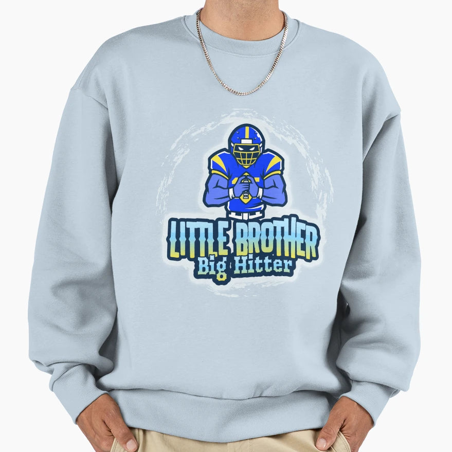 Little Brother Big Hitter Football Sweatshirt - Minimalist Print for Adults - T-Shirt, Sweatshirt, Hoodie