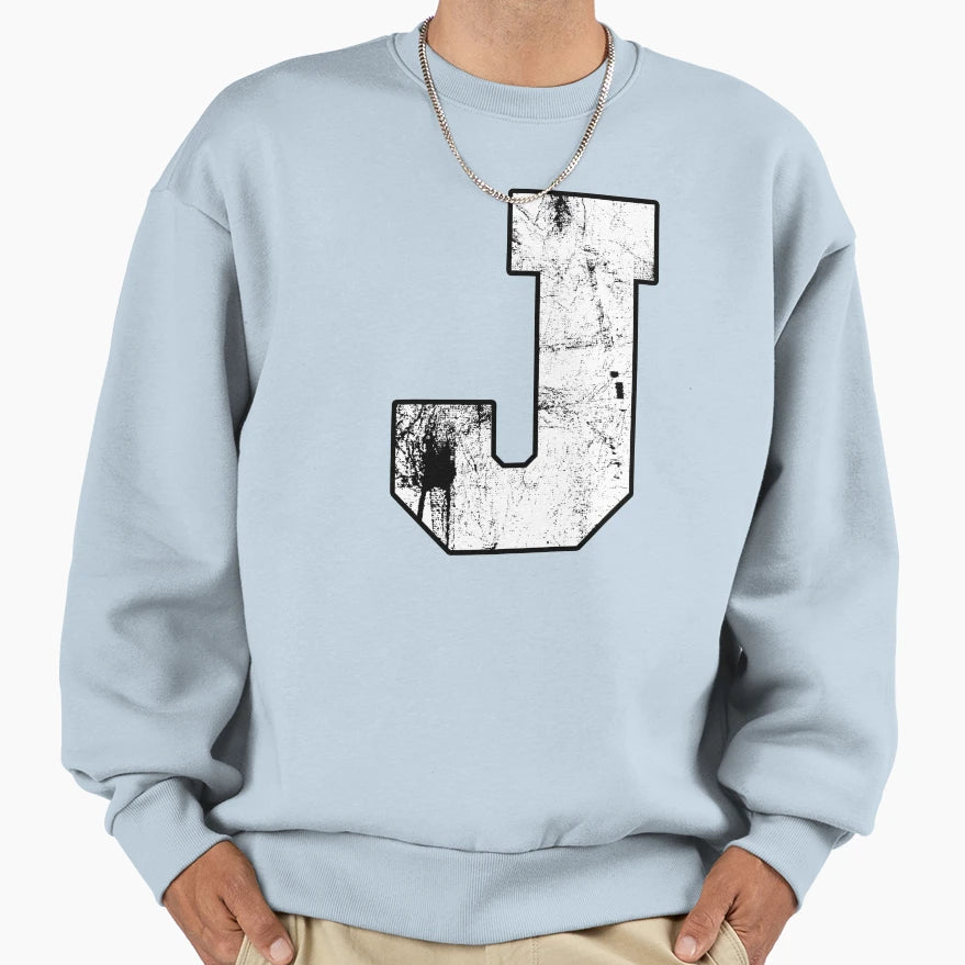 Letter J Initials Sweatshirt - Trendy Graphic Unisex - T-Shirt, Sweatshirt, Hoodie