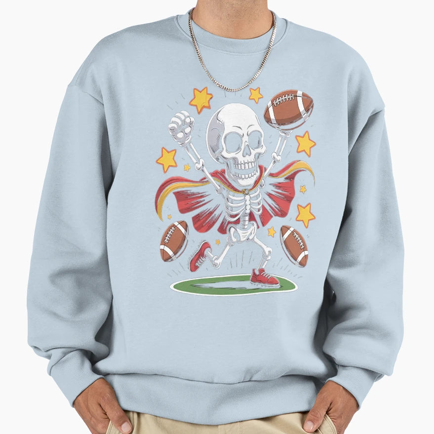 Touchdown To Eternity Skeleton Sweatshirt - Casual Everyday Wear Unisex - T-Shirt, Sweatshirt, Hoodie