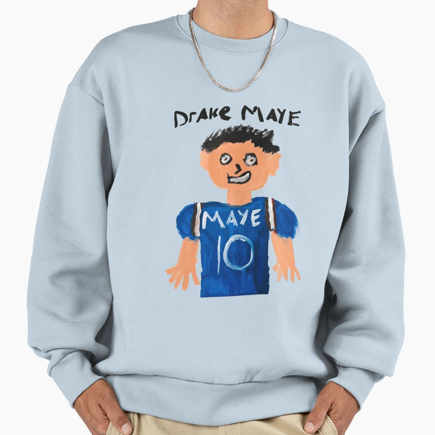 Drake Maye Hand Drawn Painting Sweatshirt - Custom Art Print Men Women - T-Shirt, Sweatshirt, Hoodie