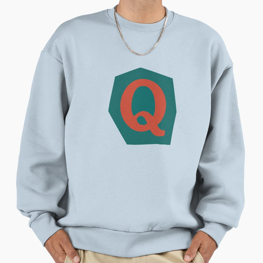 Letter Q Colorful Cutout Paper Sweatshirt - Unique Graphic for Adults - T-Shirt, Sweatshirt, Hoodie