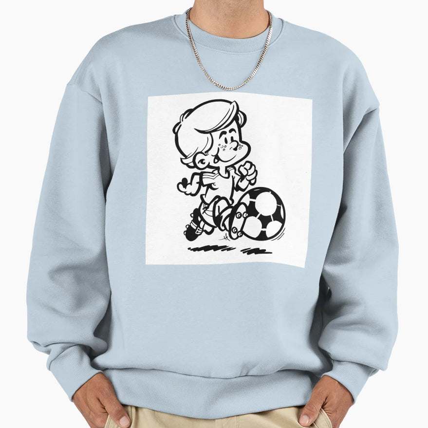 Soccer Player Cartoon Sweatshirt - Streetwear Style Unisex - T-Shirt, Sweatshirt, Hoodie