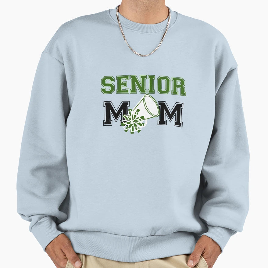 Senior Cheer Mom Green And Black Sweatshirt - Unique Graphic for Adults - T-Shirt, Sweatshirt, Hoodie