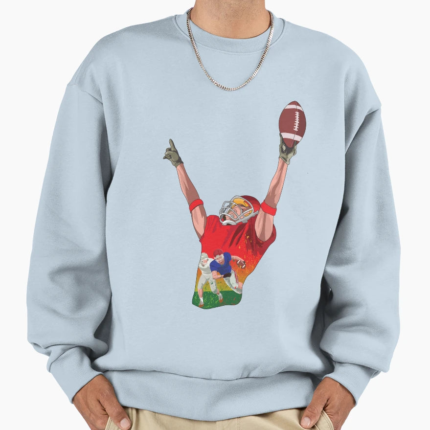 Star American Football Player Sweatshirt - Fun Novelty Design for Adults - T-Shirt, Sweatshirt, Hoodie