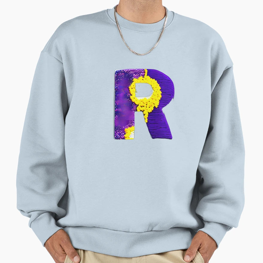 Letter R Monogram Typography Sweatshirt - Novelty Apparel Men Women - T-Shirt, Sweatshirt, Hoodie