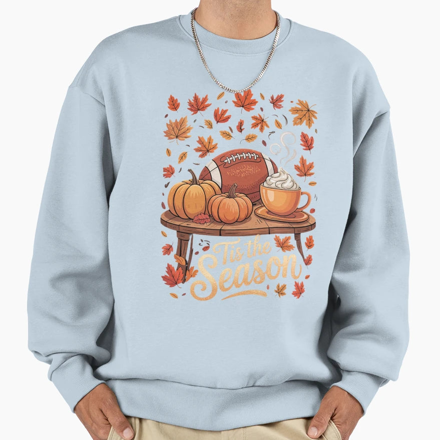 Pumpkin Spice Football Tis Season Sweatshirt - Aesthetic Graphic Unisex - T-Shirt, Sweatshirt, Hoodie