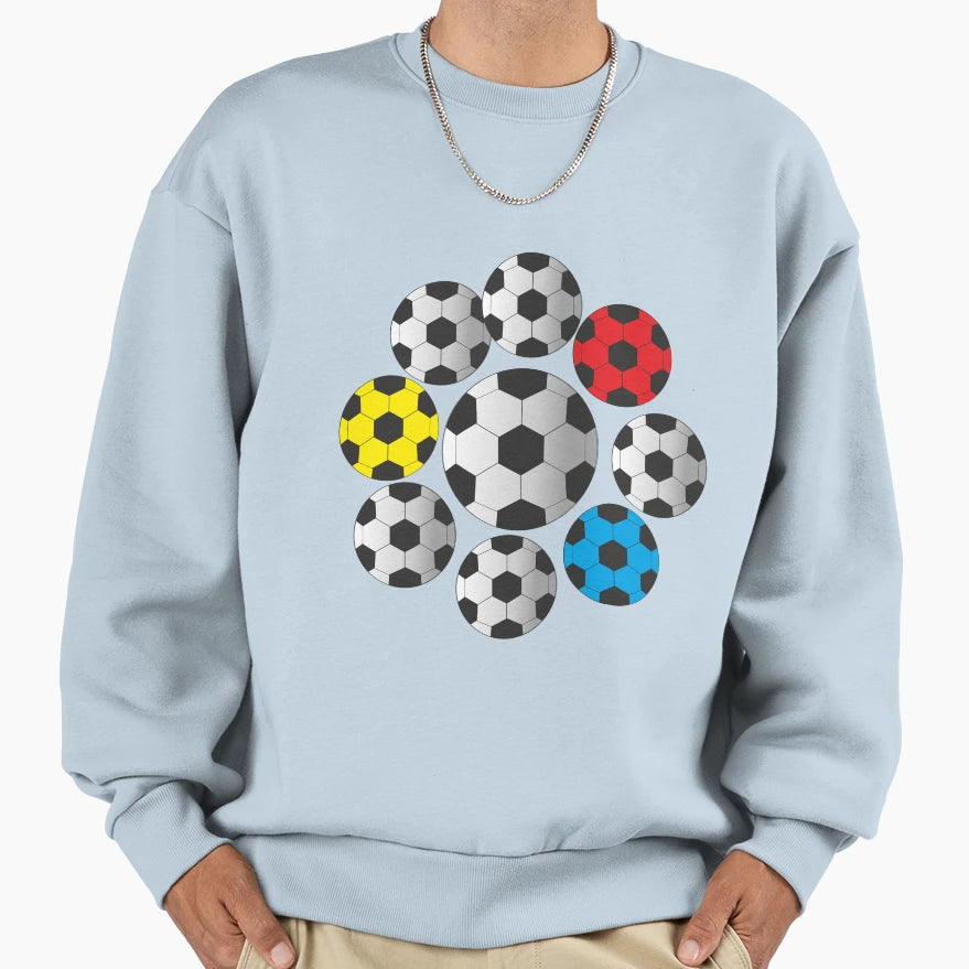 Colourful Football Sweatshirt - Aesthetic Graphic Men Women - T-Shirt, Sweatshirt, Hoodie