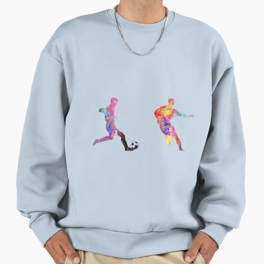 Mens Football Dribbling Ball Sweatshirt - Minimalist Print for Adults - T-Shirt, Sweatshirt, Hoodie