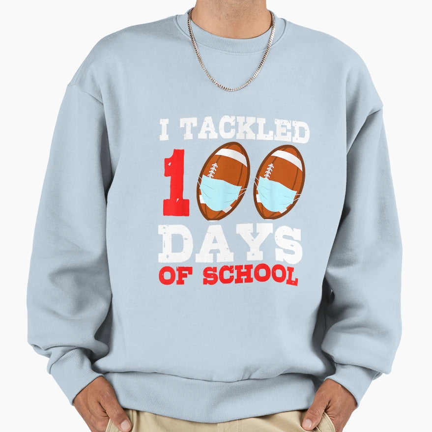 Football Masks Funny 100 Days Sweatshirt - Aesthetic Graphic Unisex - T-Shirt, Sweatshirt, Hoodie