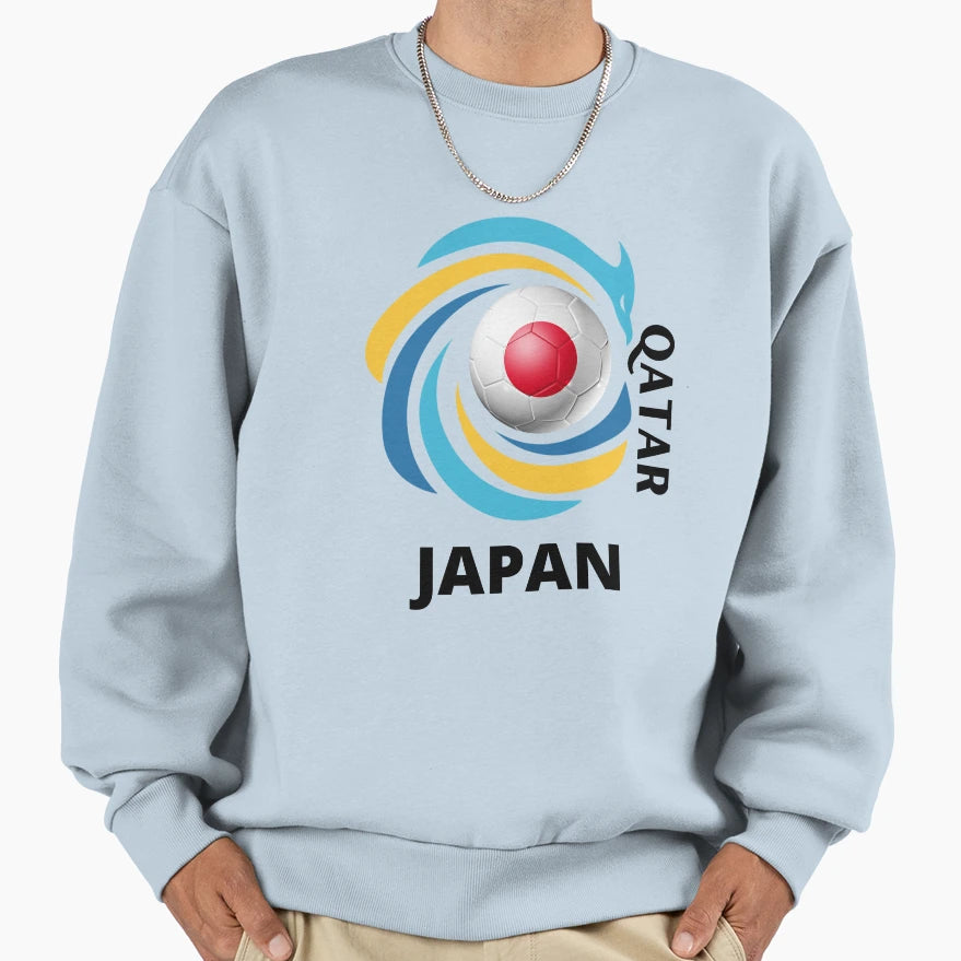 Qatar Football Soccer Team Japan Sweatshirt - Custom Art Print Men Women - T-Shirt, Sweatshirt, Hoodie