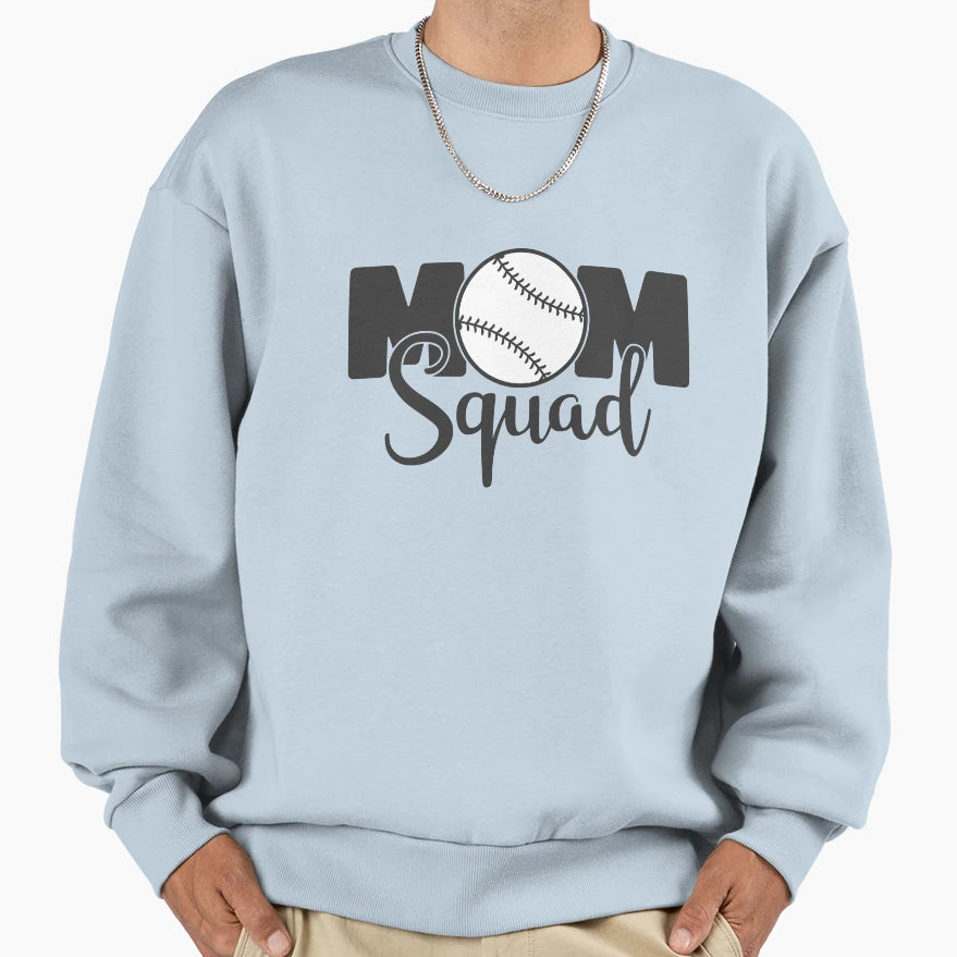 Mom Squad Proud Baseball Mom Sweatshirt - Fun Novelty Design for Adults - T-Shirt, Sweatshirt, Hoodie