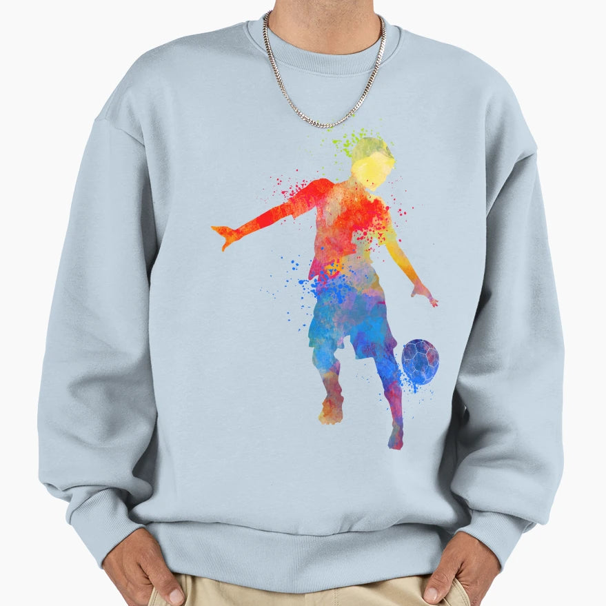 Soccer Watercolour Sports Soccer Sweatshirt - Streetwear Style Unisex - T-Shirt, Sweatshirt, Hoodie