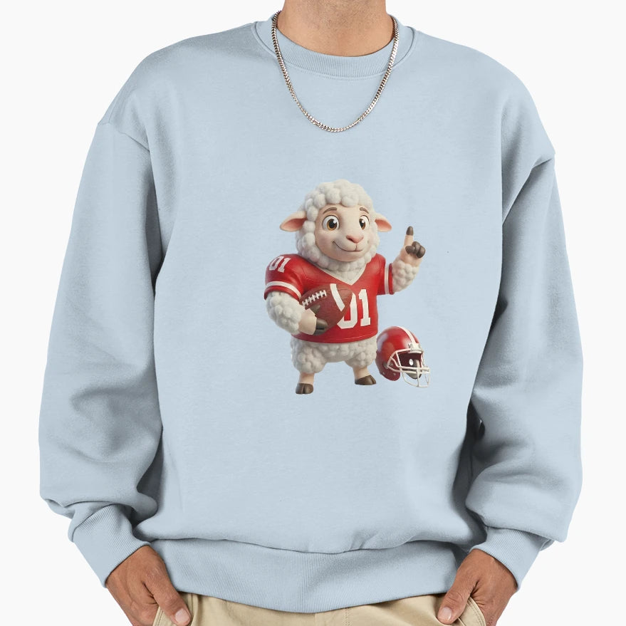 Woolly Football Champ 3D American Sweatshirt - Minimalist Print for Adults - T-Shirt, Sweatshirt, Hoodie