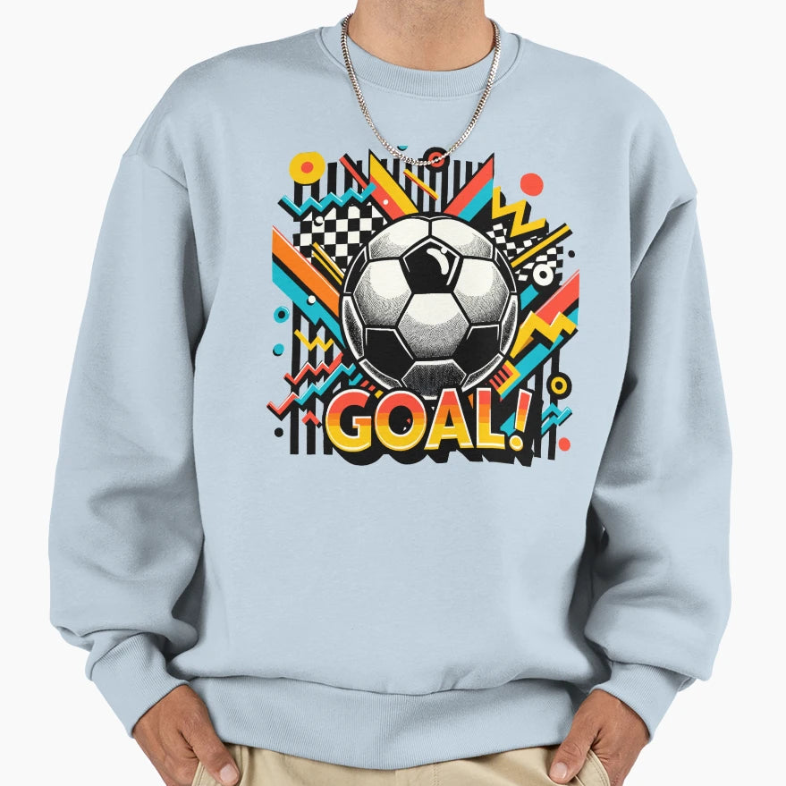 90S Soccer Ball Vibrant Goal Sweatshirt - Fun Novelty Design Unisex - T-Shirt, Sweatshirt, Hoodie