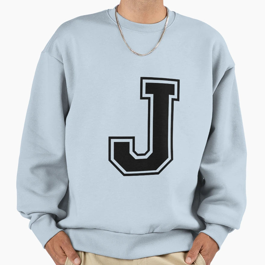 Letter J Sweatshirt - Minimalist Print Men Women - T-Shirt, Sweatshirt, Hoodie