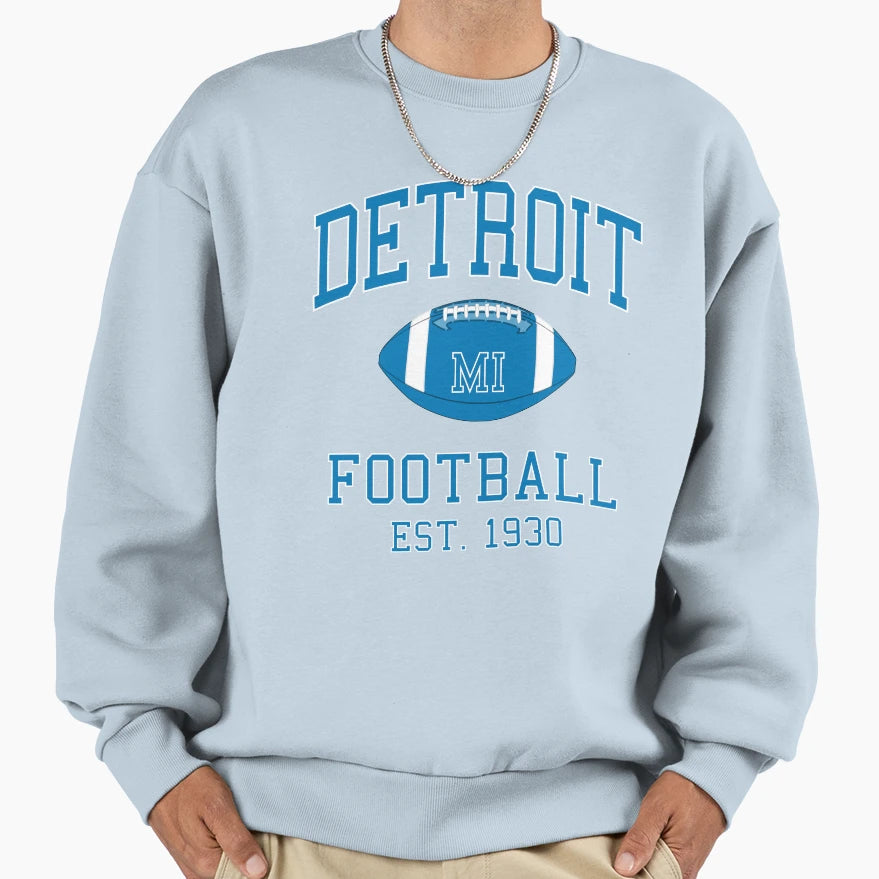 Detroit Football Sweatshirt - Unique Graphic Men Women - T-Shirt, Sweatshirt, Hoodie