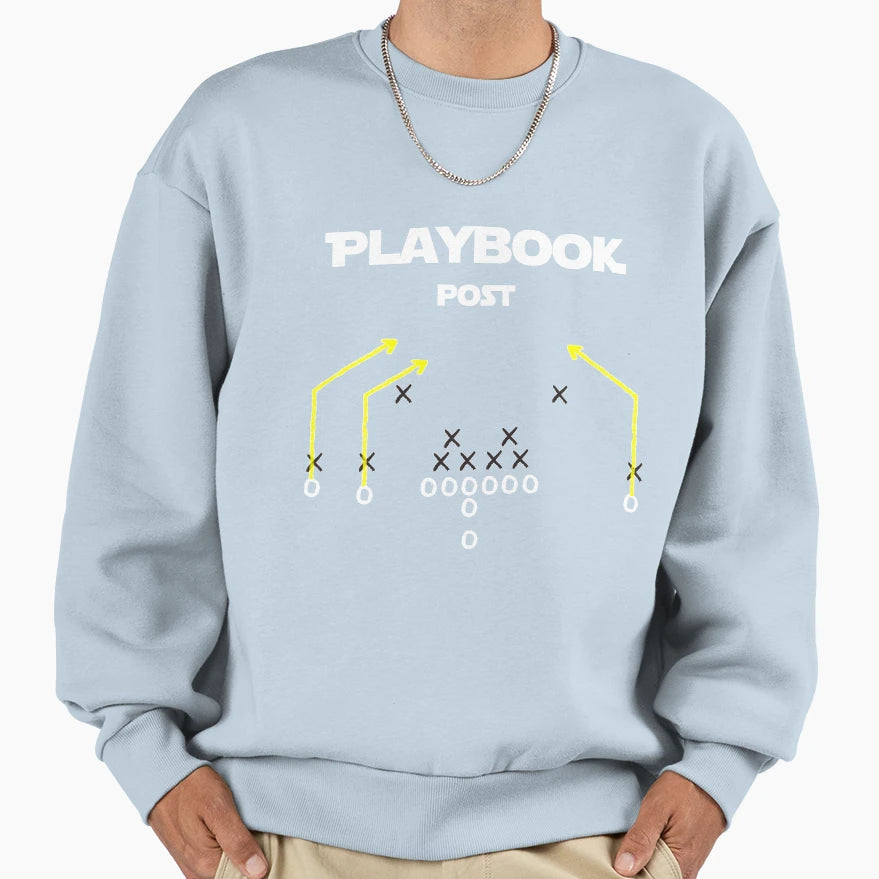 Football Playbook Post Play Sweatshirt - Graphic Print for Adults - T-Shirt, Sweatshirt, Hoodie
