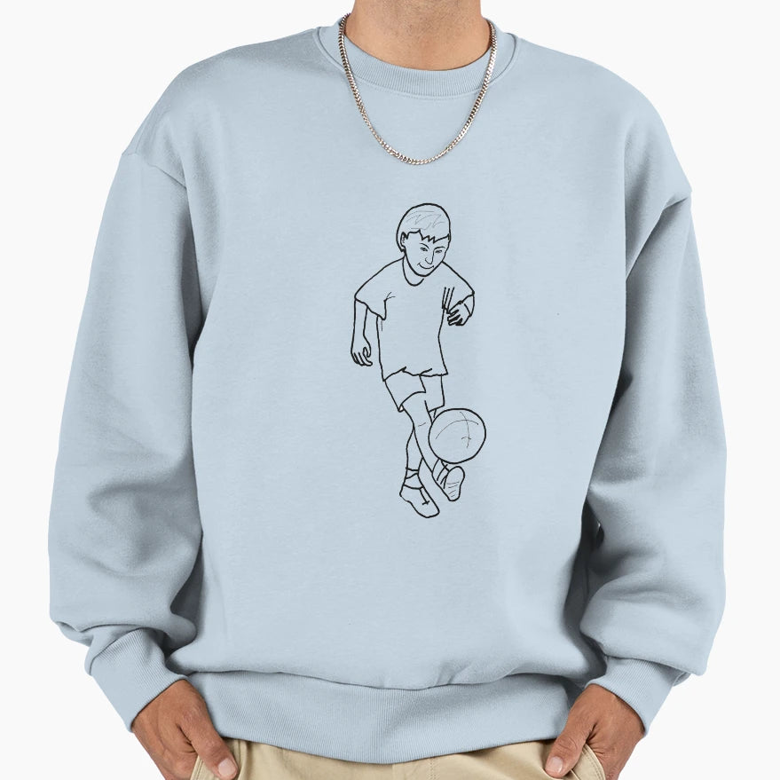 Kicking Soccer Ball Sweatshirt - Unique Graphic Men Women - T-Shirt, Sweatshirt, Hoodie